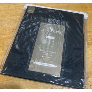 Vtg Royal Velvet Zenith Teal Blue Sheer Crushed Voile Tailored Valance 50" x 18"